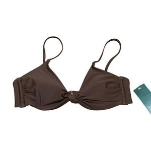 Wild Fable Brown Bikini Top with Knot Detail, M, NWT